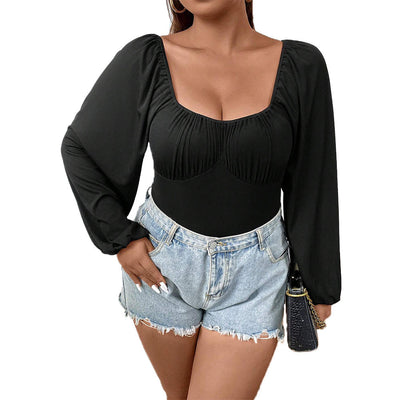 Women's Slim-fitting Puff Sleeve Long Sleeve Sexy Jumpsuit