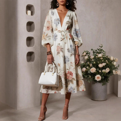 Fashionable Elegant Lantern Sleeve Dress For Women