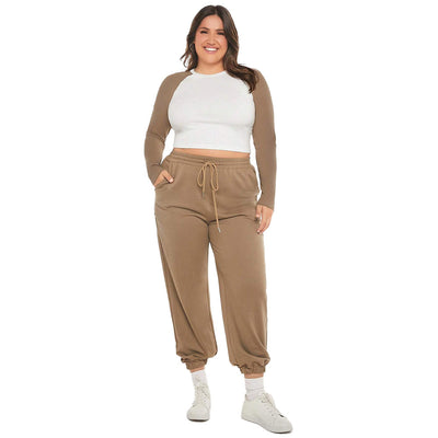 Women's Slim-fitting Round-neck Short Spliced Color-block Long-sleeve Top