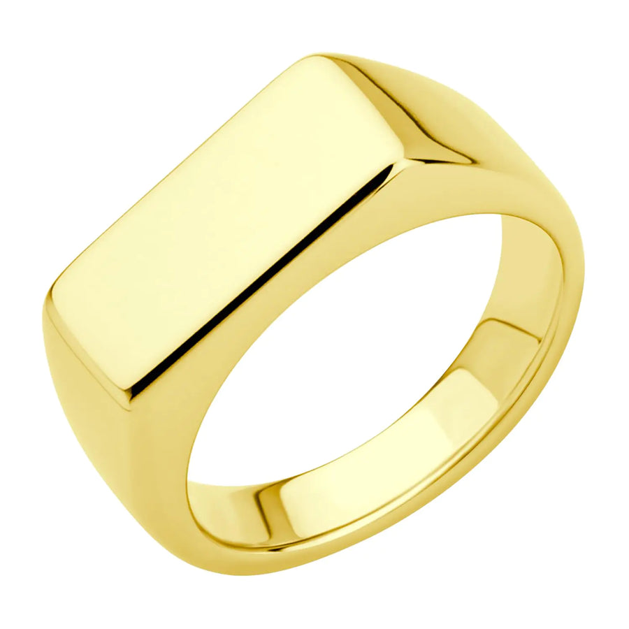 555Jewelry Solid Stainless Steel Rectangle Signet Ring
