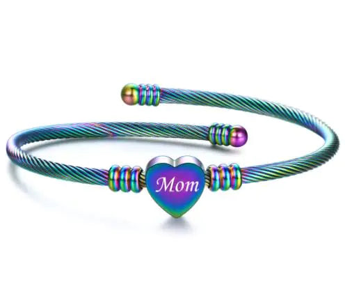 Mother’s Day Mom Letter Stainless Steel Braided Bracelet
