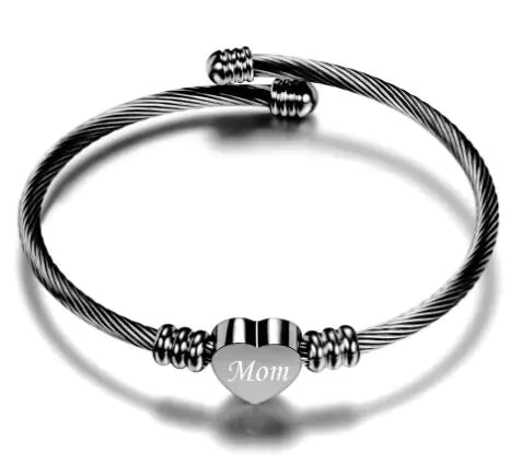 Mother’s Day Mom Letter Stainless Steel Braided Bracelet