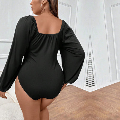 Women's Slim-fitting Puff Sleeve Long Sleeve Sexy Jumpsuit