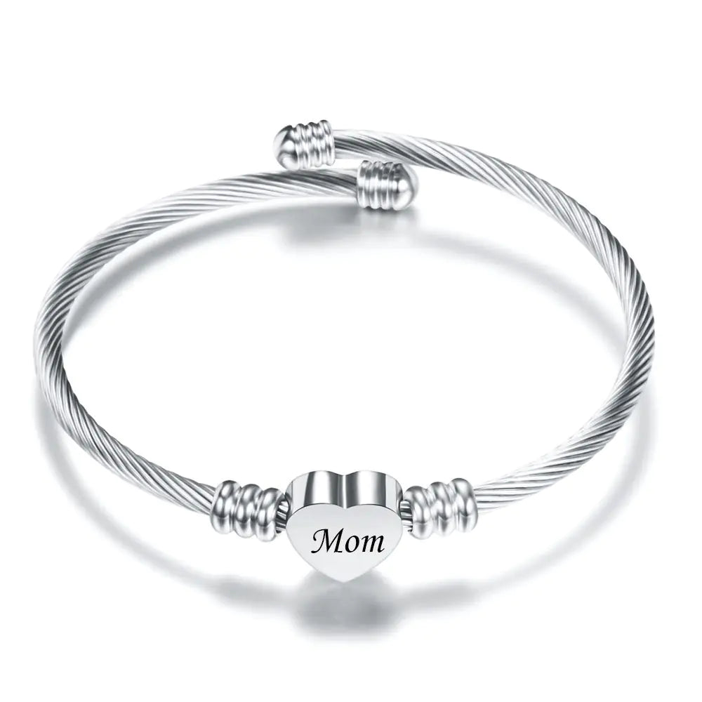 Mother’s Day Mom Letter Stainless Steel Braided Bracelet