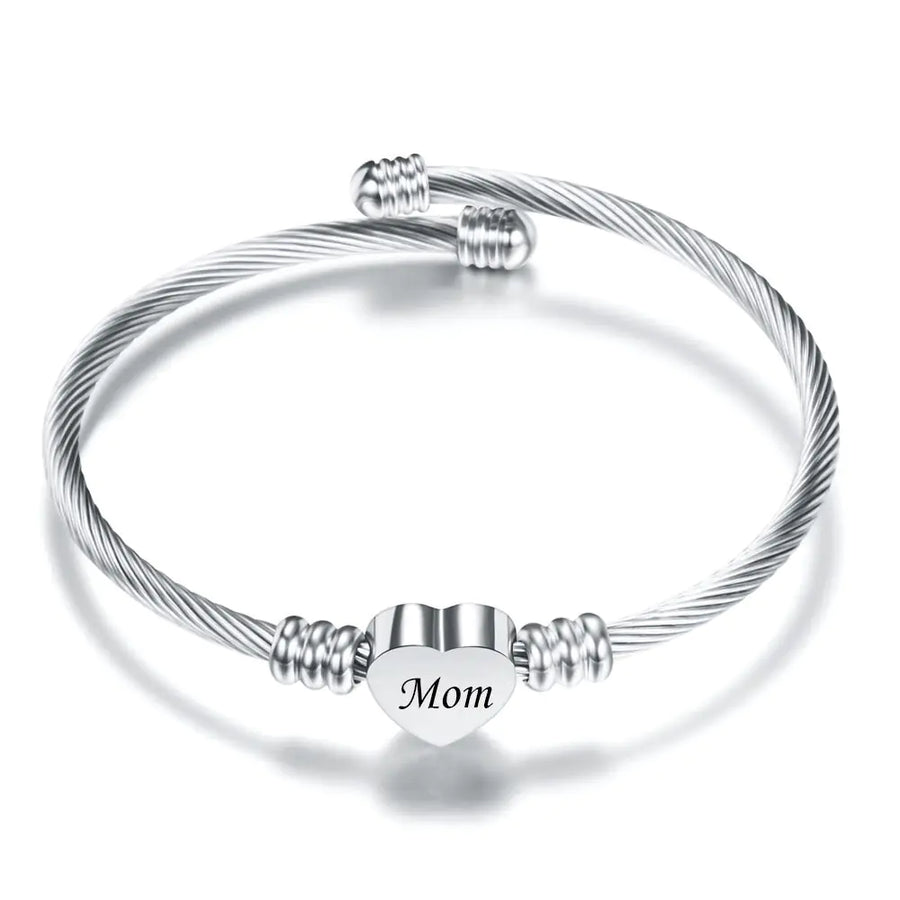 Mother’s Day Mom Letter Stainless Steel Braided Bracelet
