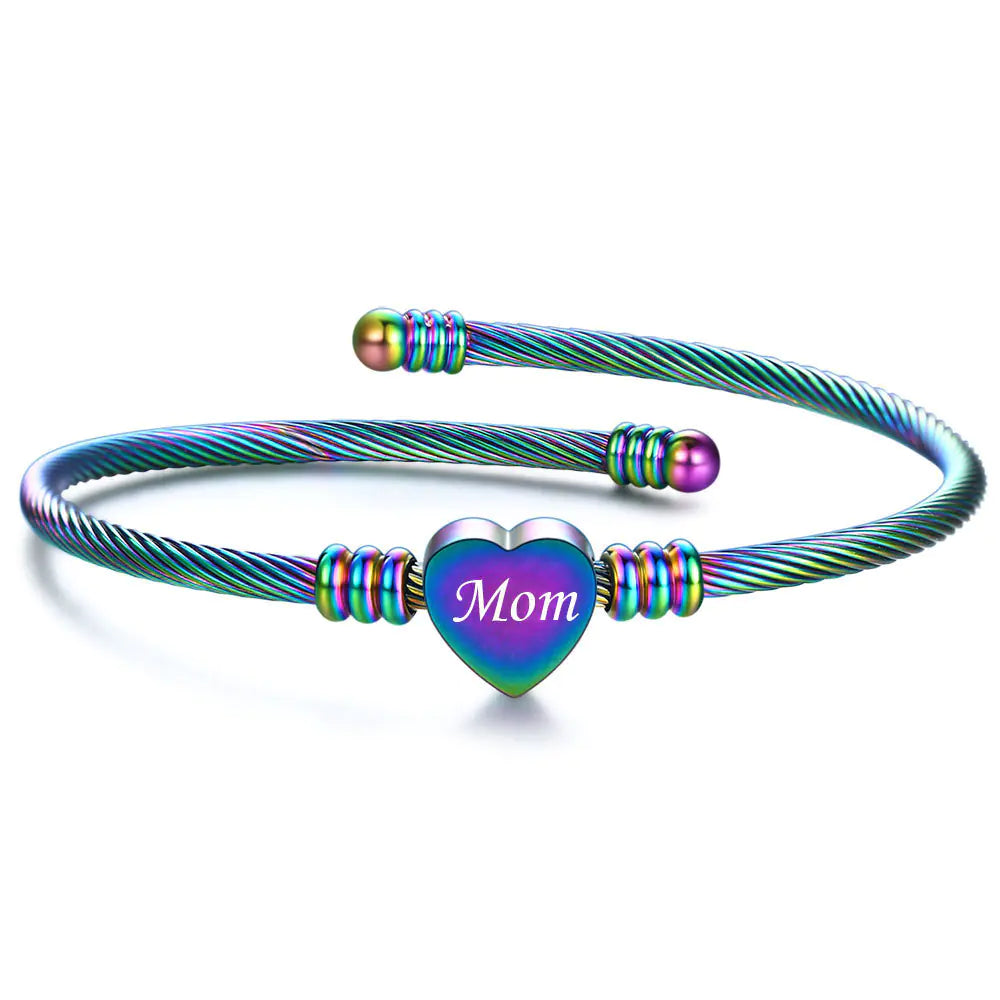 Mother’s Day Mom Letter Stainless Steel Braided Bracelet